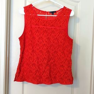 Gap Orange Lace sleeveless top size M